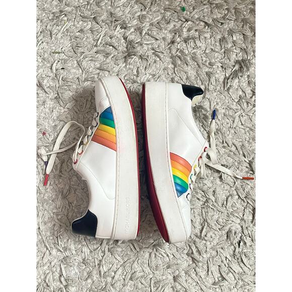 Michael Kors Poppy Lace Up Rainbow Sneakers 9.5 M - Picture 12 of 12